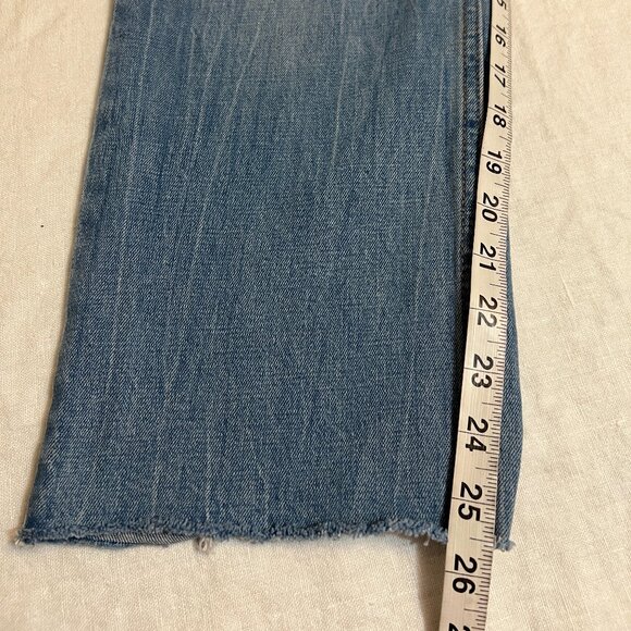 Abercrombie & Fitch Women's Blue Jeans Zip Ankle Straight High Rise Size 29/8R - Picture 9 of 11